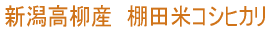 高柳産 棚田米コシヒカリ